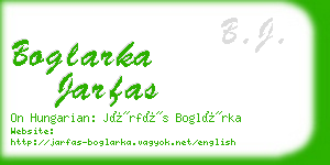 boglarka jarfas business card